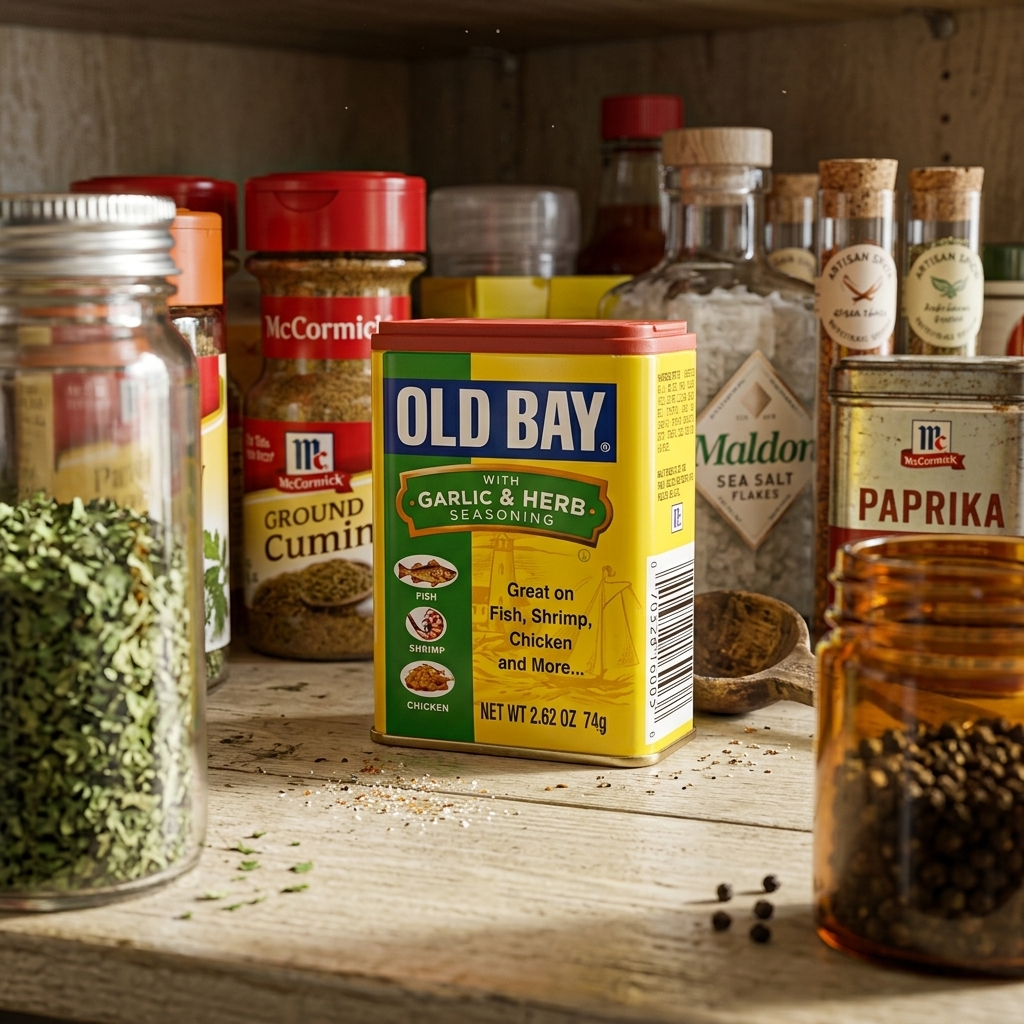 Iconic tin of Old Bay Seasoning, representing unique American souvenirs people overseas love.