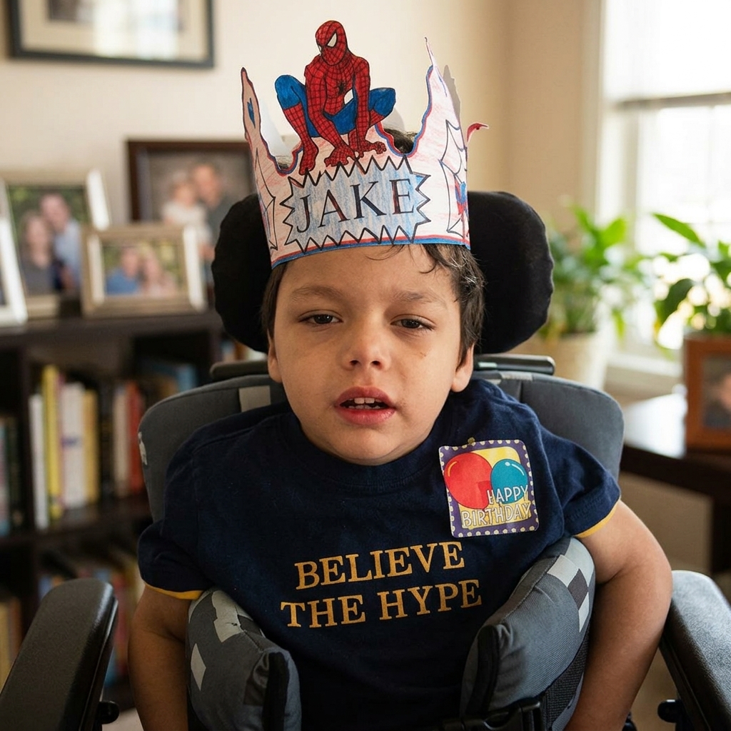 A brave four-year-old boy playing with his favorite red fire truck toy during an early intervention therapy session.