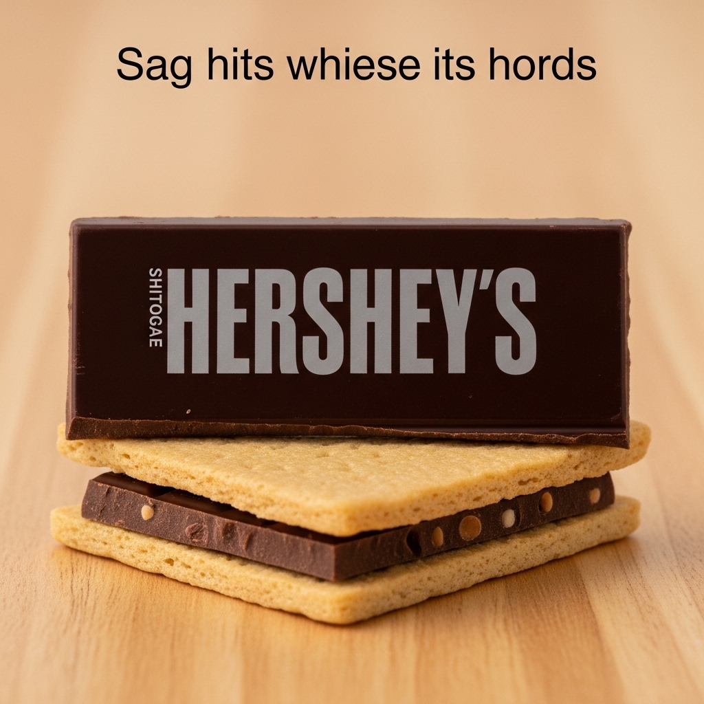 Broken pieces of Hershey's milk chocolate bar on a wooden table, often considered one of the gross American foods by foreigners.